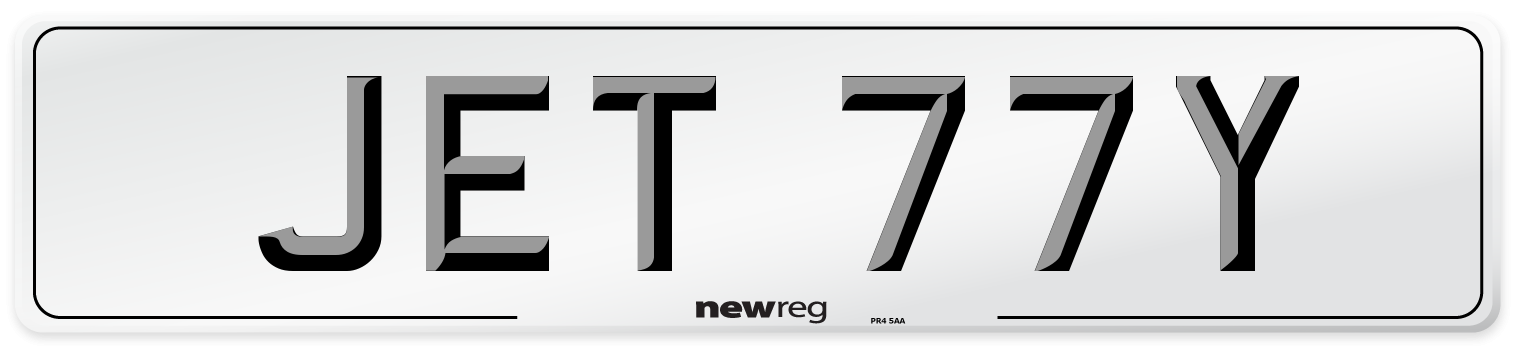 JET 77Y Number Plate from New Reg